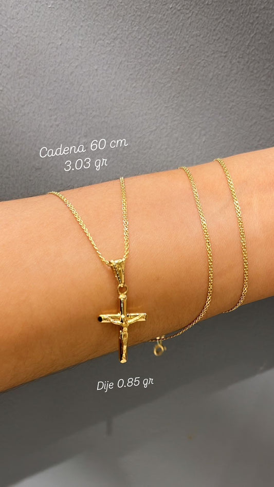 Cadena oro italiano 18K + dije cristo